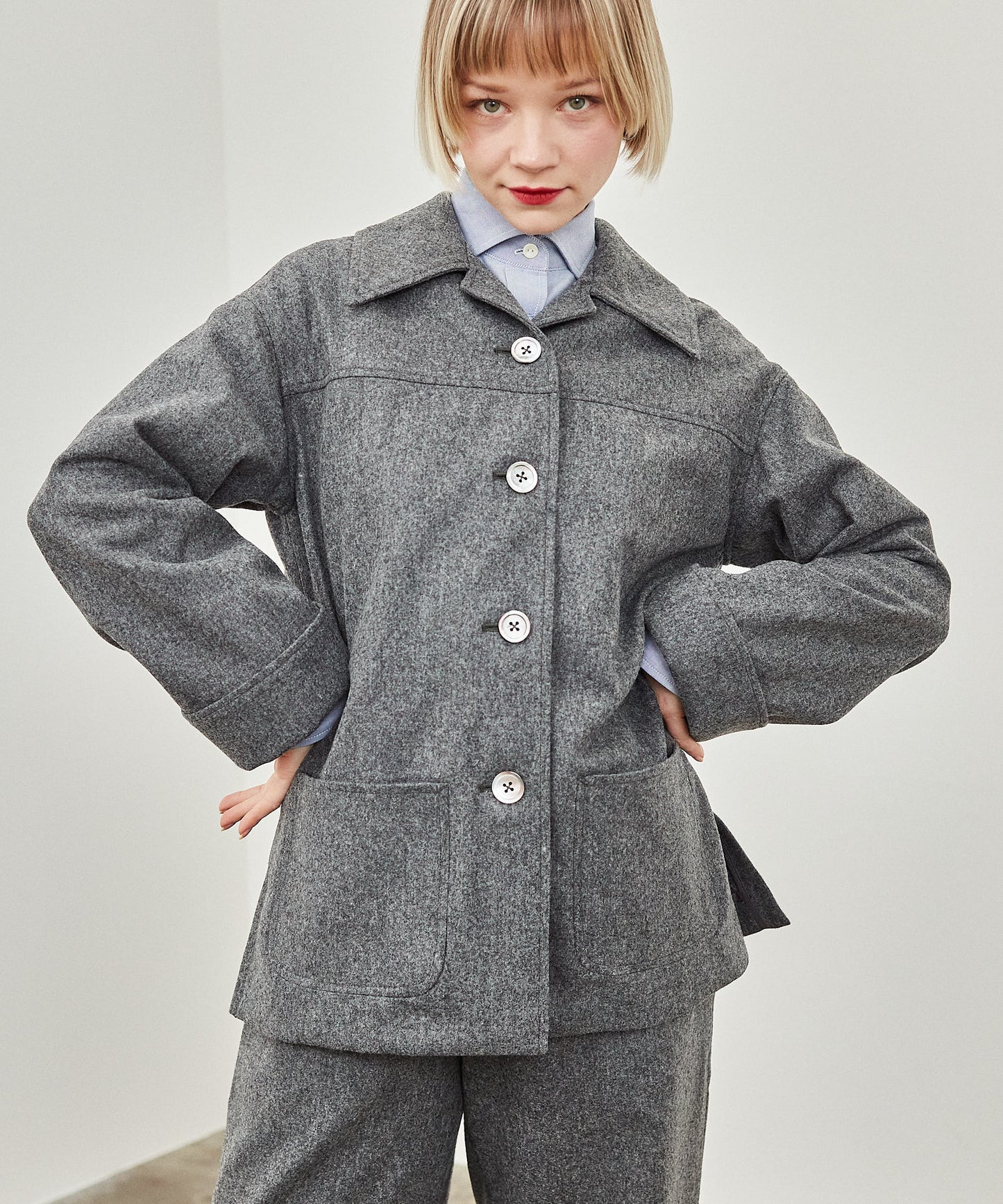 【WOMEN】EUGENE JACKET WOOL FLANNEL