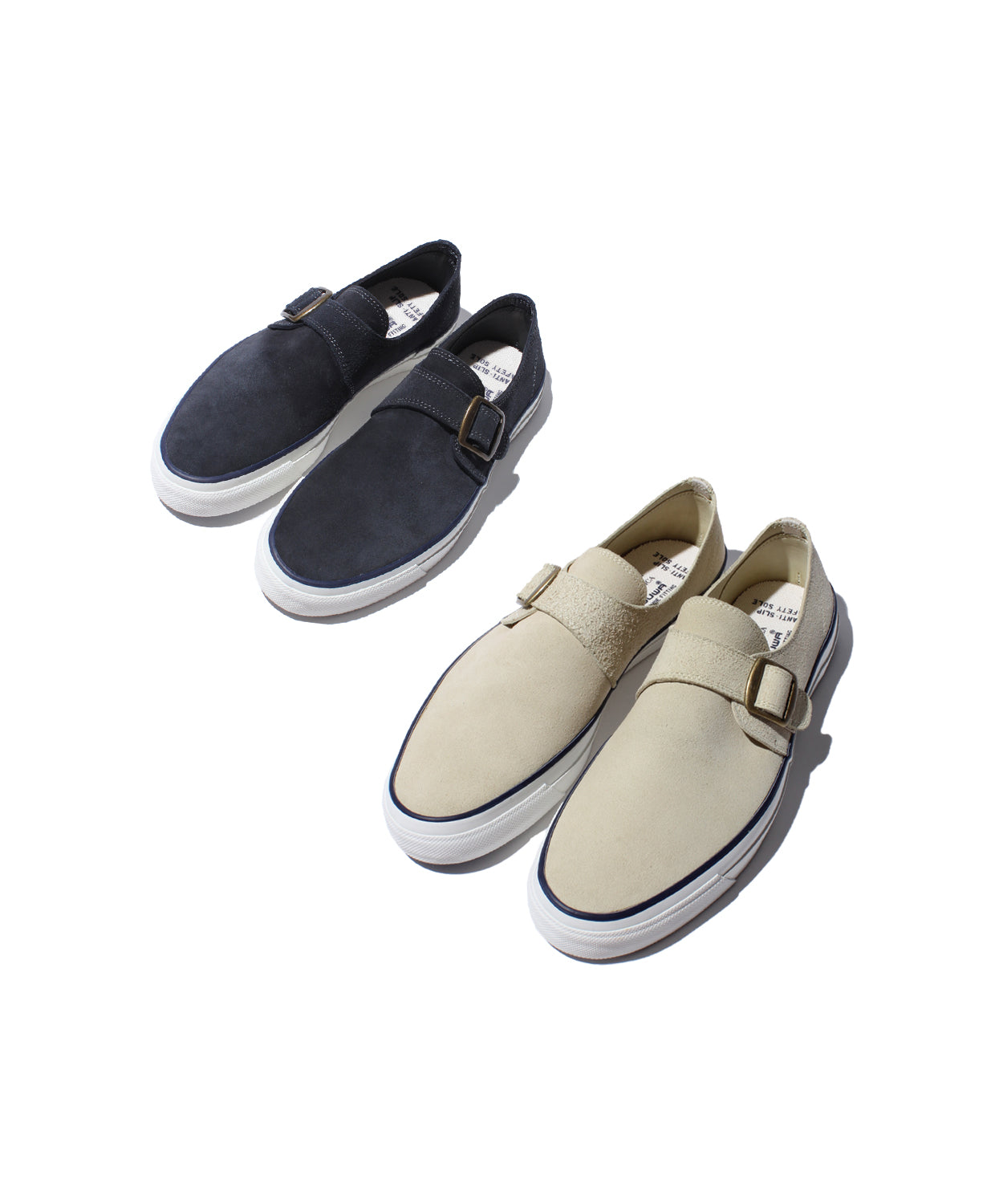 WAKOUWA DECK SHOES SUEDE MONK LOW UNLINED