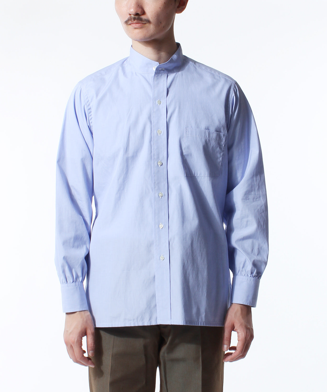 BAND COLLAR SHIRTS END ON END