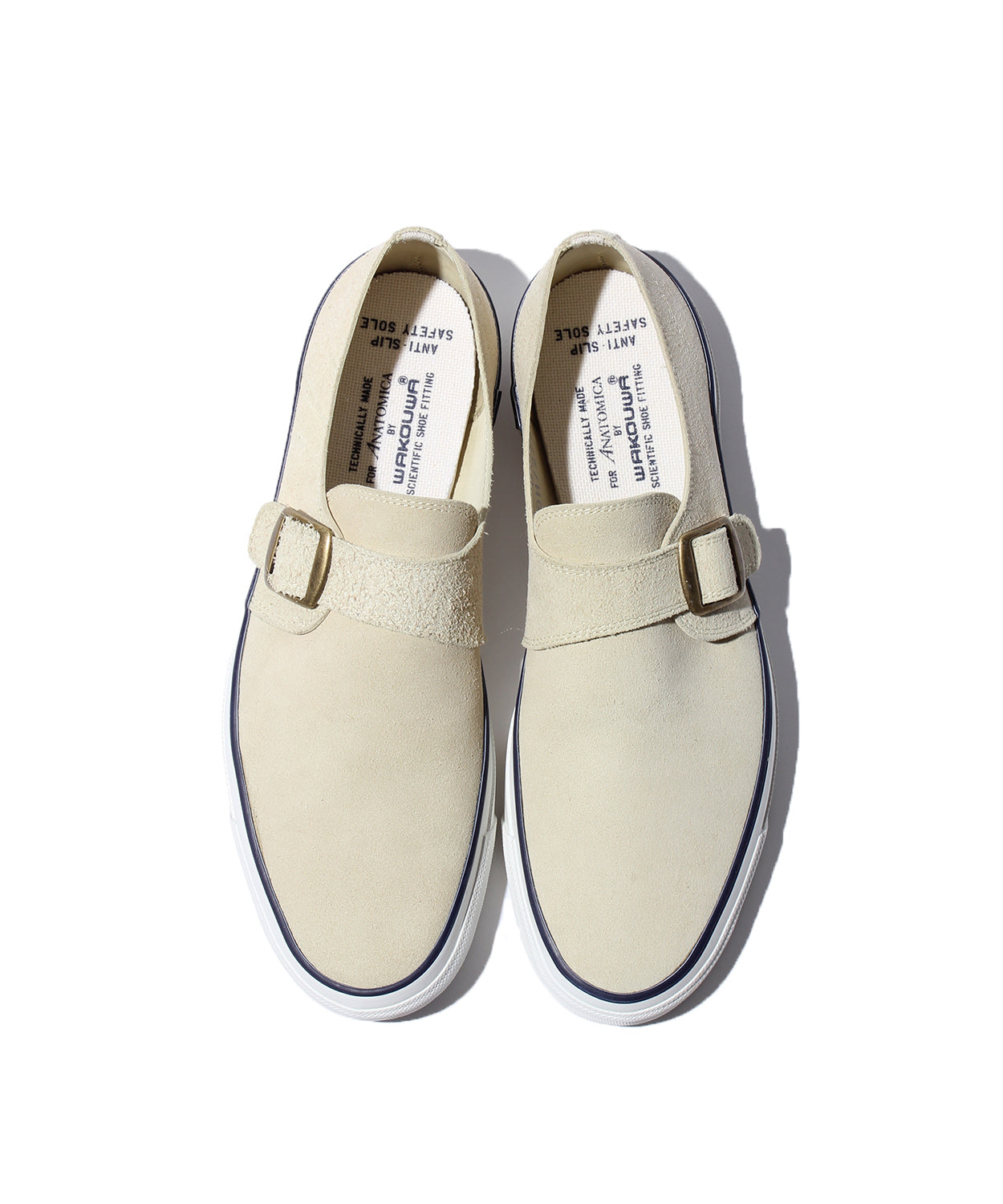 WAKOUWA DECK SHOES SUEDE MONK LOW UNLINED