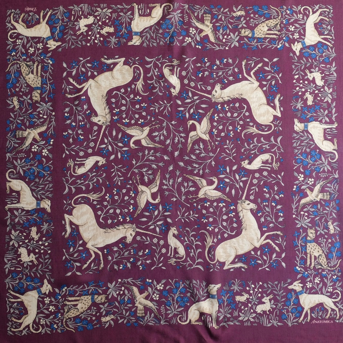 DRAKE'S SQUARE FOULARD LICORNE